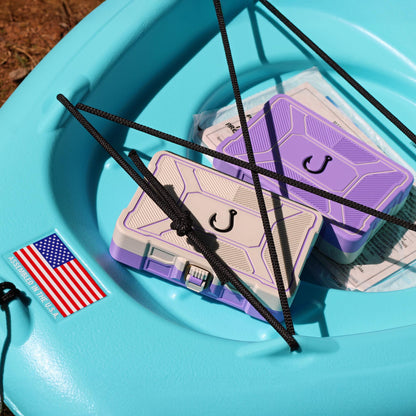 Mini 4-slot tackle box lure organizer with buckle latch